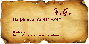 Hajduska Győző névjegykártya